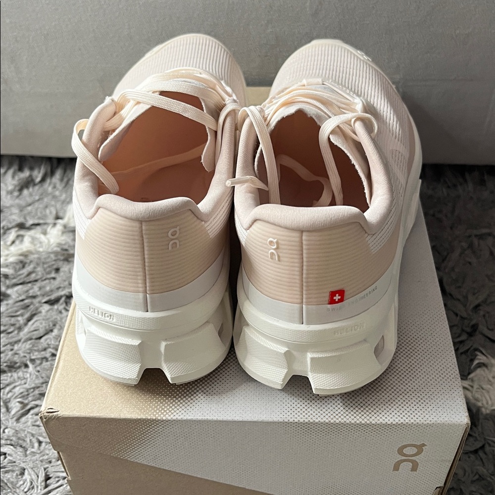 On running cloudmonster void sneaker. Womens US size 7. Pink. Dew. Ivory. New. - Picture 3 of 7